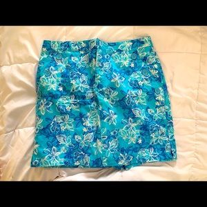 Crazy Horse Size 10 Blue Floral Denim Jean Skirt